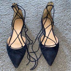 JCrew lace up ballet flat